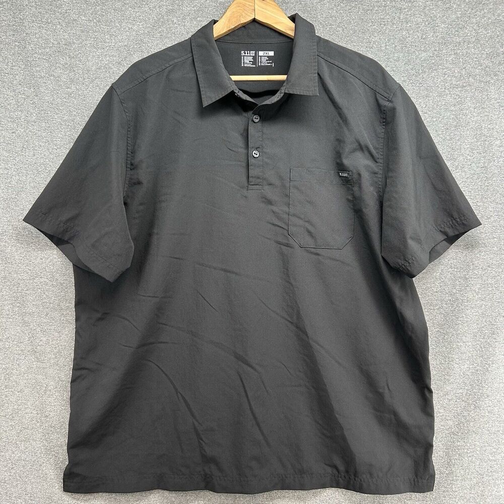 5.11 Tactical Polo Shirt Mens 2XL Black Lightweight Pocket Work Uniform 71220
